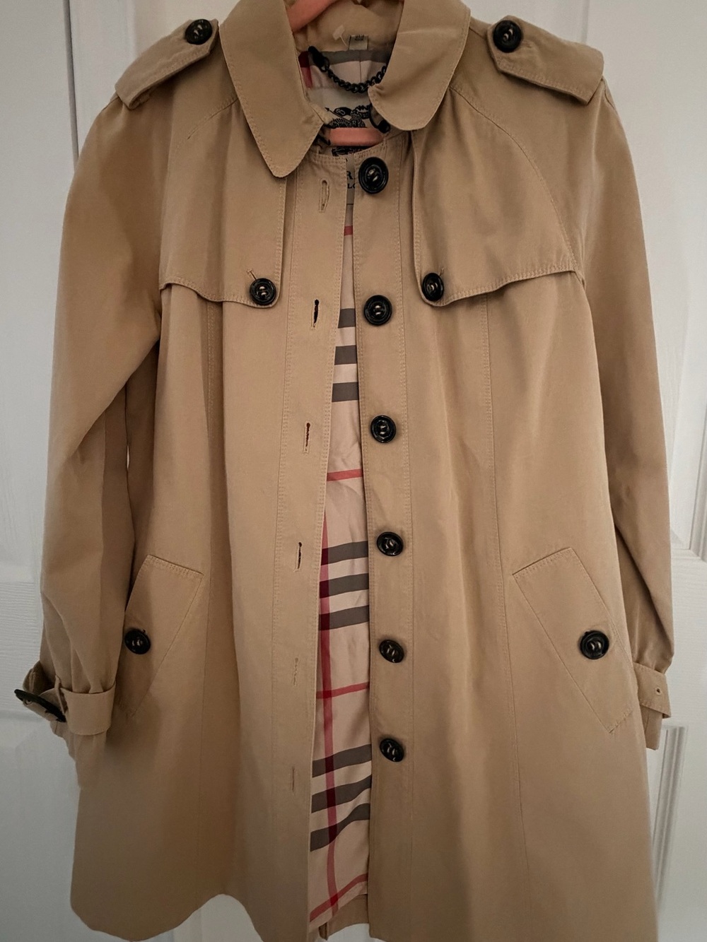 Burberry Beige Trench Coat with Signature Check Lining